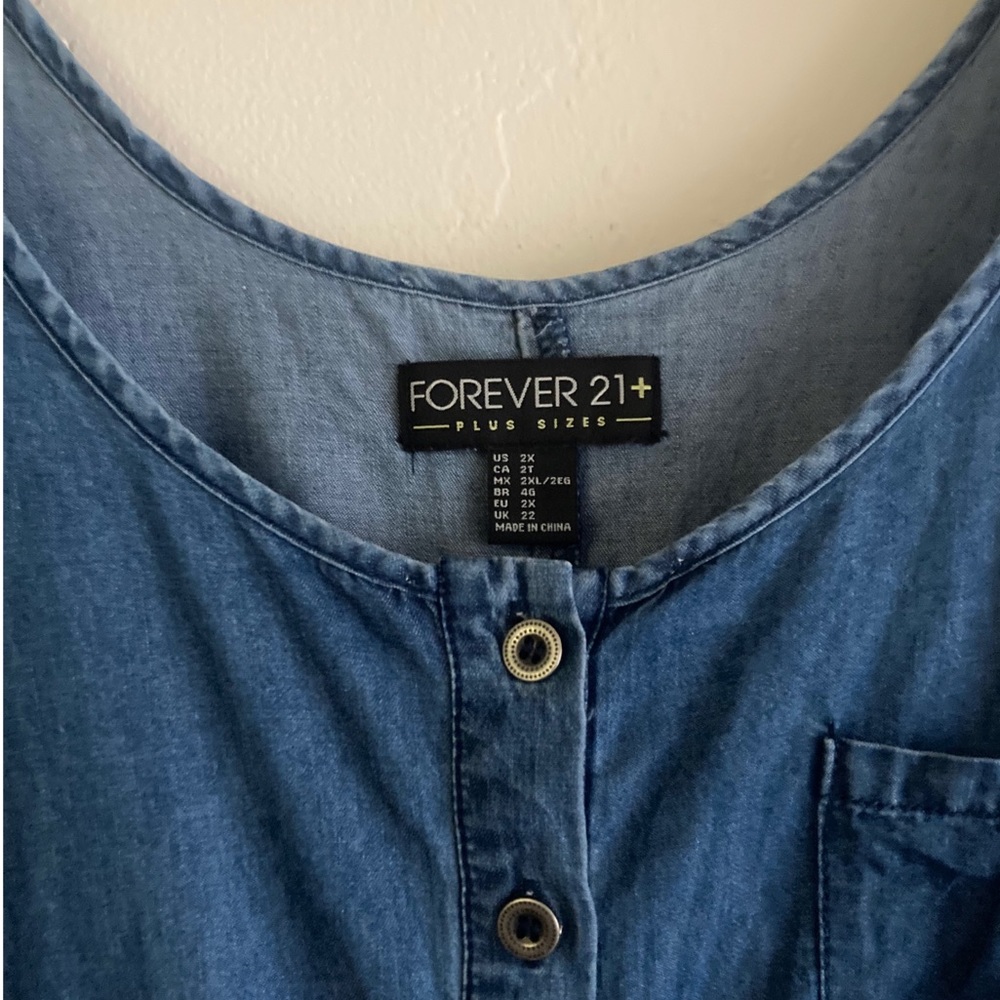 Plus Size Denim Drawstring Romper - image 7